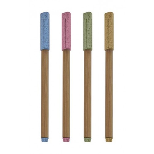 Bolígrafo de plástico blanco Sopron con clip de color