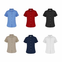 Camisa de Gabardina Manga Corta para Dama